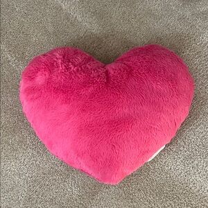 Heart-Shaped Pink Plush Pillow